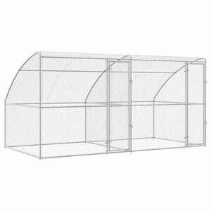 vidaXL Hundehus 2 pcs S&oslash;lv 4 x 2 x 2 m Galvaniseret st&aring;l