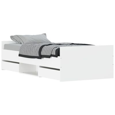 vidaXL sengeramme med sengegavl og fodgærde 90x190 cm hvid