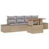 vidaXL Havesofa S&aelig;t med opbevaring 5 pcs Beige Poly rattan