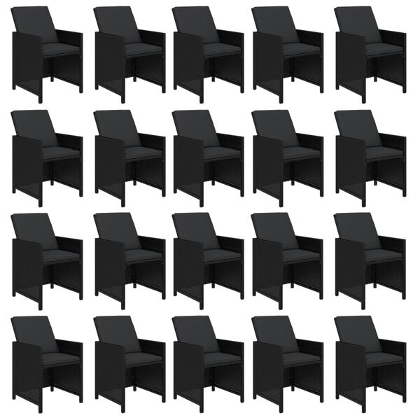 vidaXL spisebordss&aelig;t til haven 21 dele med hynder polyrattan sort