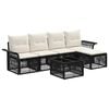 vidaXL Havesofa S&aelig;t 6 stk. Sort polyrattan