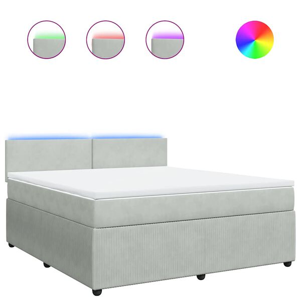 vidaXL kontinentalseng med madras 180x200 cm fl&oslash;jl lysegr&aring;