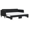 vidaXL daybed med udtr&aelig;k og madras 90x200 cm velour sort