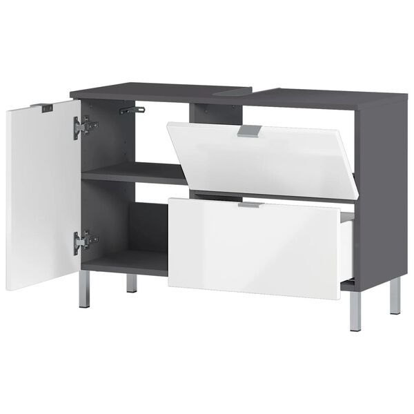 Germania badev&aelig;relsesskab GW-Mauresa 34x80x56 cm grafitgr&aring; og hvid