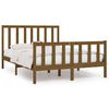 vidaXL sengeramme 135x190 cm Double massivt fyrretr&aelig; gyldenbrun