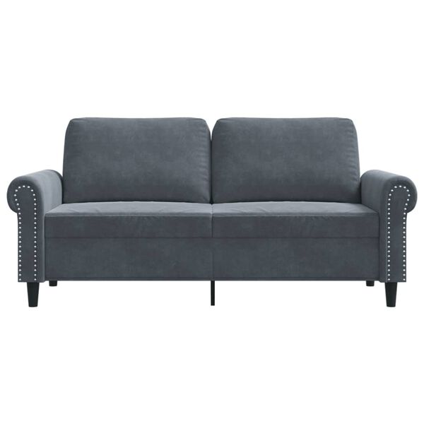 vidaXL 2-personers sofa 140 cm fl&oslash;jl m&oslash;rkegr&aring;