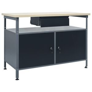 vidaXL arbejdsbord 120x60x85 cm st&aring;l sort