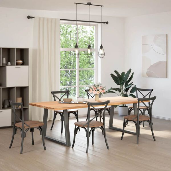 vidaXL spisebordsben V-formet 2 stk. antracit 100x(72-73,3) cm stål