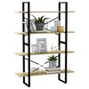 vidaXL bogreol med 4 hylder 100x30x140 cm konstrueret træ sonoma-eg