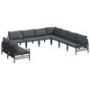 vidaXL Havesofa S&aelig;t 9 stk. Sort St&aring;l
