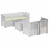 vidaXL 5-personers Havem&oslash;bel Sofa med Hynder Rattan Look PP Hvid