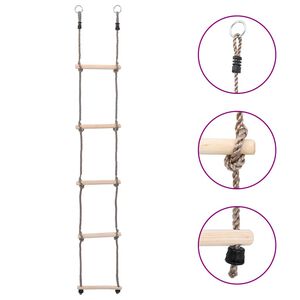 vidaXL stige med 5 trin 210 cm massivt fyrretr&aelig;