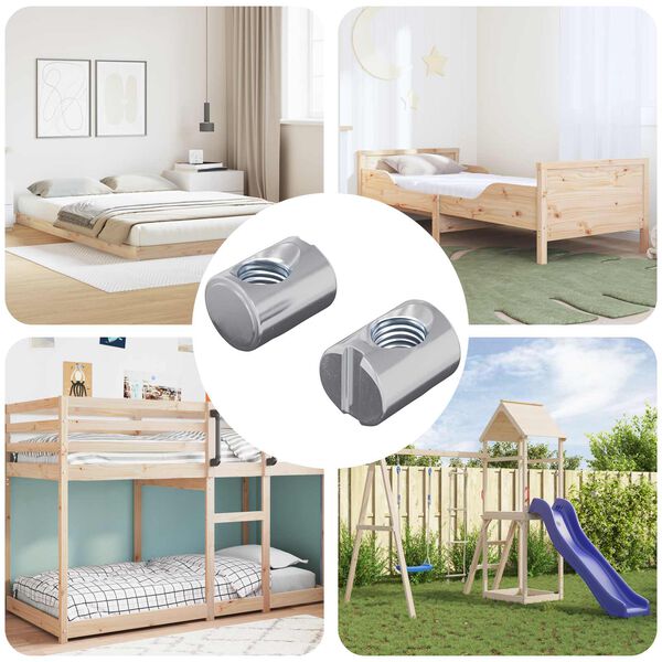 vidaXL Trommel Mutter 2 pcs S&oslash;lv M6 x 13 mm Jern