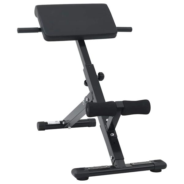 vidaXL Hyperextension b&aelig;nk Sort 100.5 x 70 x 78 cm Pulverlakeret st&aring;l