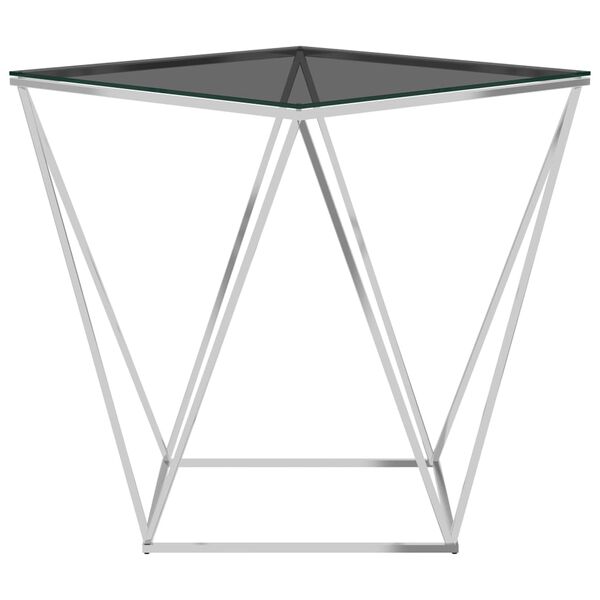 vidaXL sofabord 50x50x55 cm rustfrit st&aring;l s&oslash;lvfarvet og sort