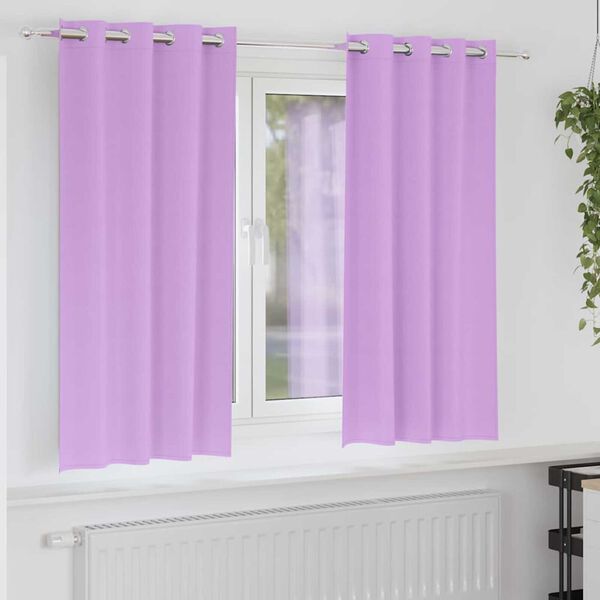 vidaXL Mørklægningsgardiner med ringe 2 pcs Lilla 175 x 140 cm