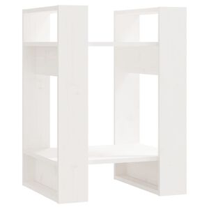 vidaXL bogreol/rumdeler 41x35x57 cm massivt fyrretr&aelig; hvid