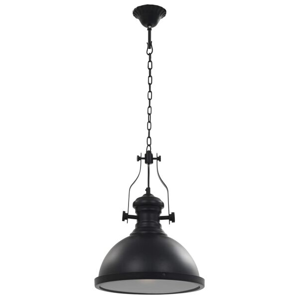 vidaXL loftlampe rund E27 sort