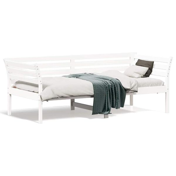 vidaXL daybed med reol uden madras 75x190 cm massivt fyrretr&aelig; hvid