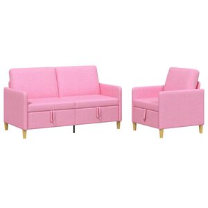 vidaXL Sofa s&aelig;t med opbevaring 2 stk. Lyser&oslash;d Polyester