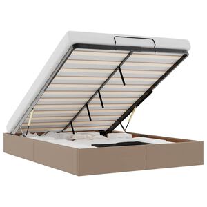 vidaXL osmannisk sengeramme uden madras 140x190cm kunstl&aelig;der cappucino