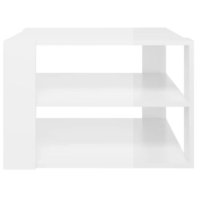 vidaXL sofabord 60x60x40 cm konstrueret træ hvid højglans