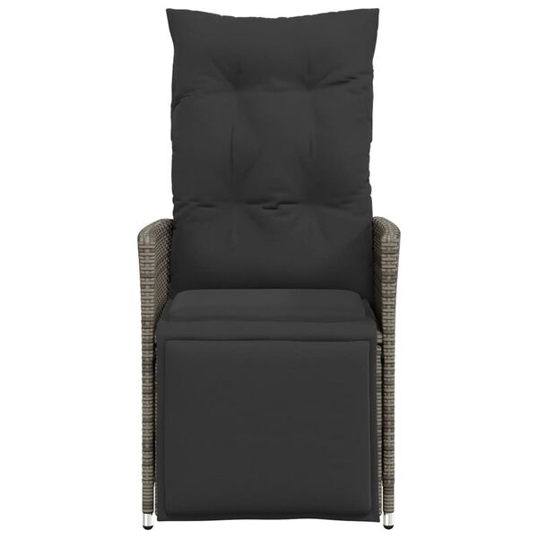 vidaXL havelænestole 2 stk. med hynder polyrattan grå