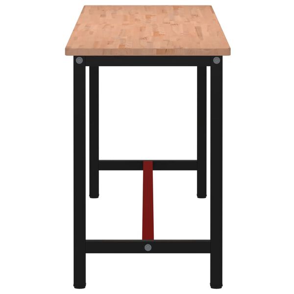 vidaXL arbejdsb&aelig;nk 220x55x81,5 cm massivt b&oslash;getr&aelig; og metal
