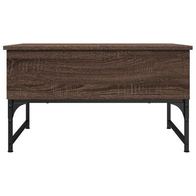 vidaXL sofabord 70x50x40 cm konstrueret træ og metal brunt eg