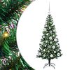vidaXL Kunstig Forbelyst Juletr&aelig; med stativ Gr&oslash;n 120 cm PVC og metal