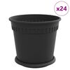 vidaXL Plantepotter 24 pcs Sort &Oslash; 19 x 16 cm Plastik