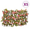 vidaXL espalierer med kunstig vedbend 5 stk. 180x30 cm udvidelig pink