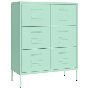 vidaXL kommode 80x35x101,5 cm st&aring;l mintgr&oslash;n