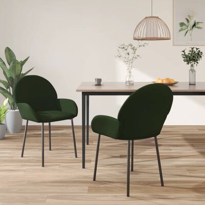 vidaXL spisebordsstole 2 stk. fløjl mørkegrøn