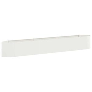 vidaXL H&aelig;vet Havebed Hvid 300 x 40 x 40 cm St&aring;l