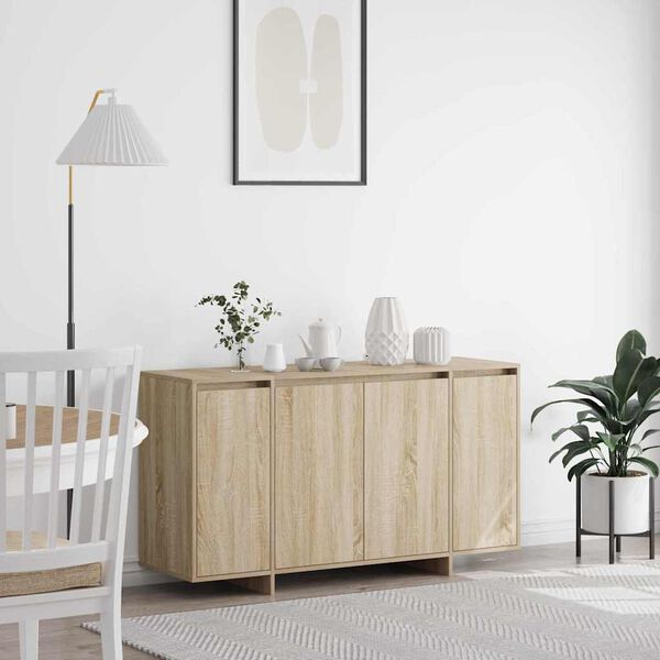 vidaXL Sideboard Sonoma eg 135 x 41 x 75 cm Konstrueret tr&aelig;