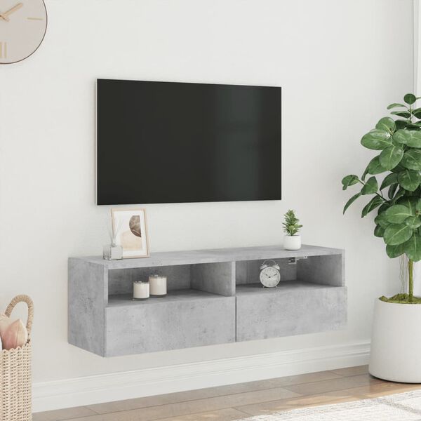 vidaXL v&aelig;gh&aelig;ngt tv-bord 100x30x30 cm konstrueret tr&aelig; betongr&aring;