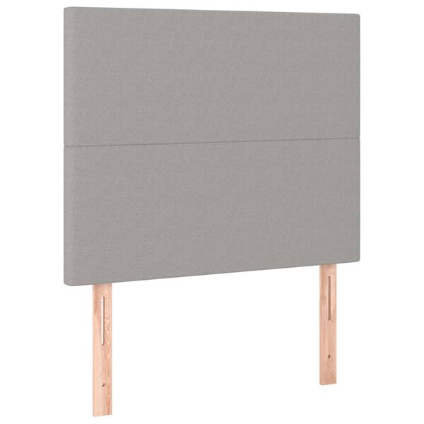 vidaXL sengegavl lysegr&aring; 100x5x118/128 cm stof