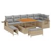 vidaXL Havesofa S&aelig;t 9 pcs Beige polyrattan