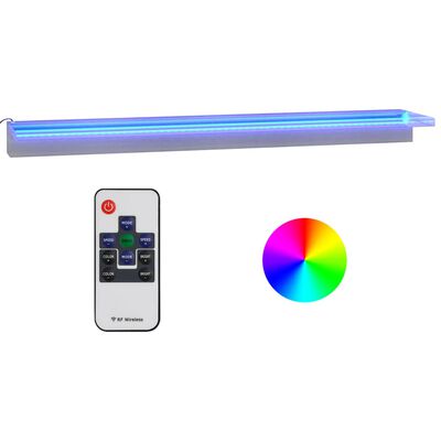 vidaXL vandfald med LED'er og RGB-farver 108 cm rustfrit stål