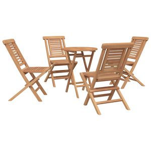 vidaXL Have S&aelig;t 5 stk. Brun Massiv Teak Tr&aelig;