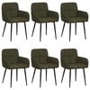 vidaXL Spisestole 6 stk. Faux Suede L&aelig;der Army Gr&oslash;n 59 x 56,5 x 85 cm