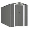 vidaXL haveskur 192x357x223 cm galvaniseret st&aring;l lysegr&aring;