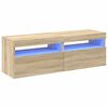 vidaXL tv-borde med LED-lys 2 stk. 60x35x40 cm sonoma-eg