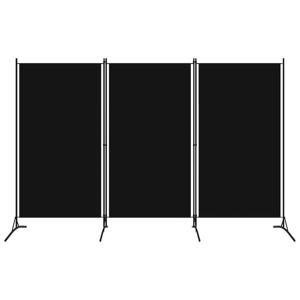 vidaXL 3-panels rumdeler 260 x 180 cm sort