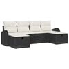 vidaXL Havesofa S&aelig;t med pude med opbevaring 6 pcs Sort Poly rattan