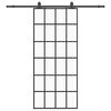 vidaXL skyded&oslash;r med hardwares&aelig;t 90x205 cm ESG glas sort
