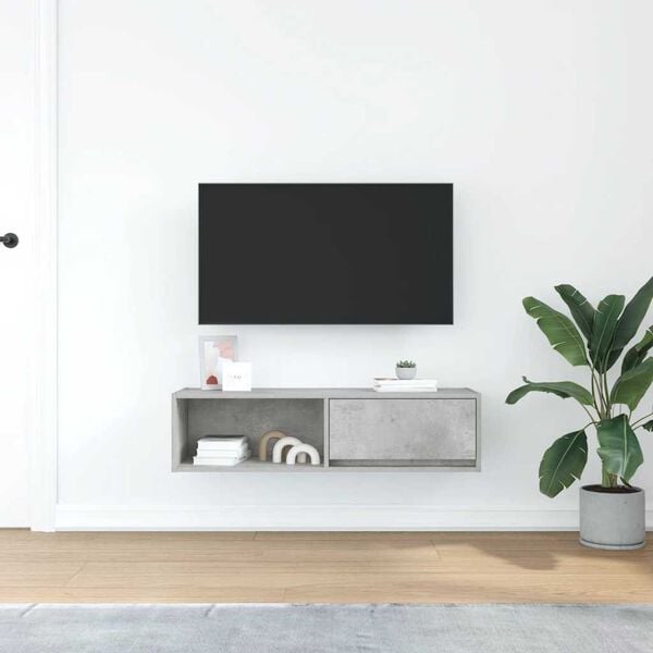 vidaXL tv-bord 100x31x25,5 cm konstrueret tr&aelig; betongr&aring;