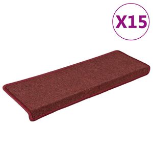 vidaXL trappem&aring;tter 15 stk. 65x21x4 cm bordeaux rektangul&aelig;r kant