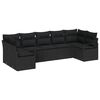 vidaXL Havesofa S&aelig;t 7 stk. Sort polyrattan